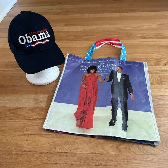 Obama Hat Cap and Obama Shopping Bag Shopping Tote - Picture 2 of 16